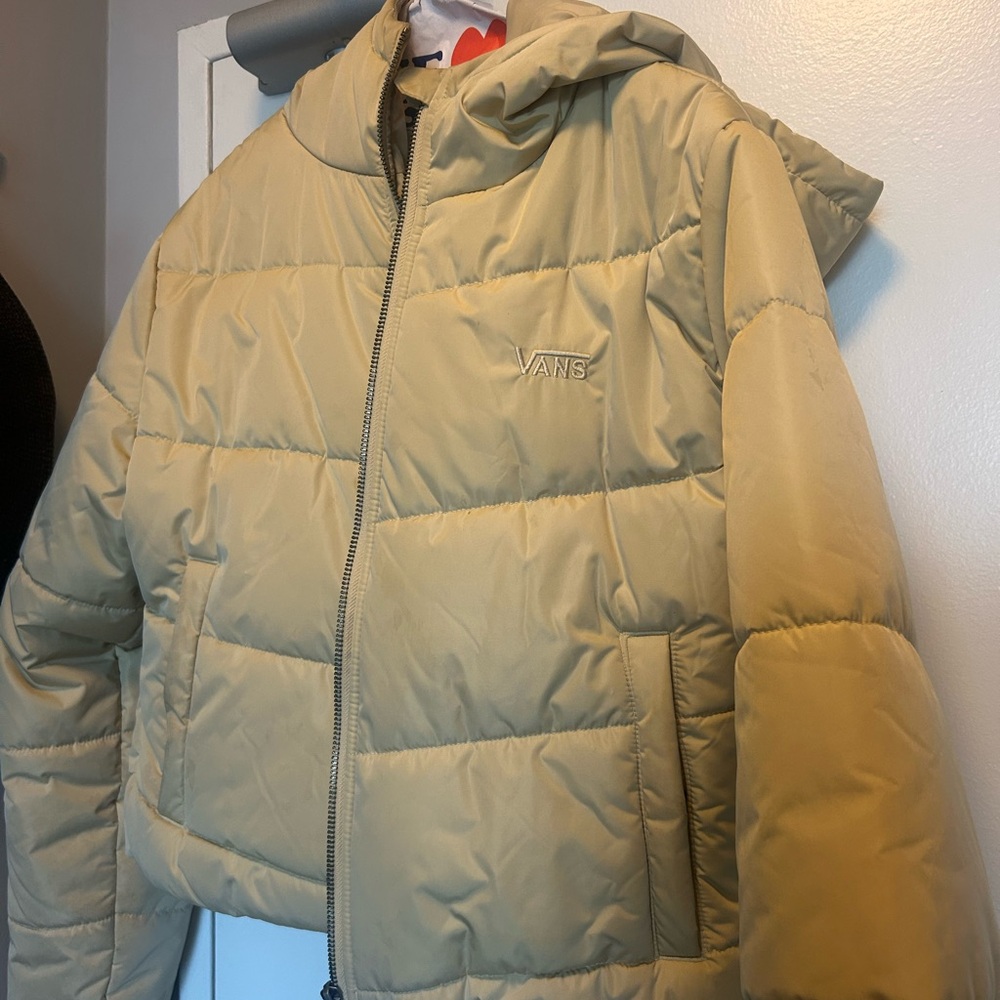 Vans Beige Hooded Puffer Jacket